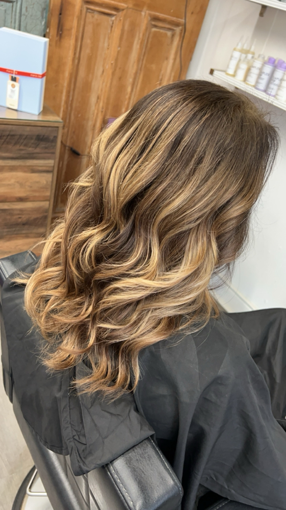 Balayage ( free hand painted highlights)