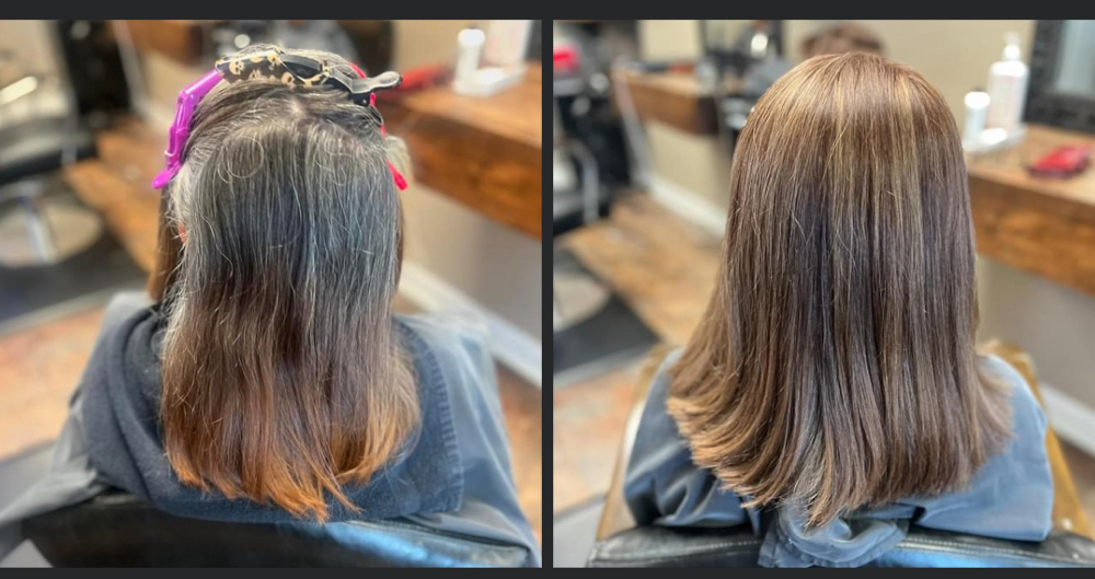 Root touch up w/ highlight