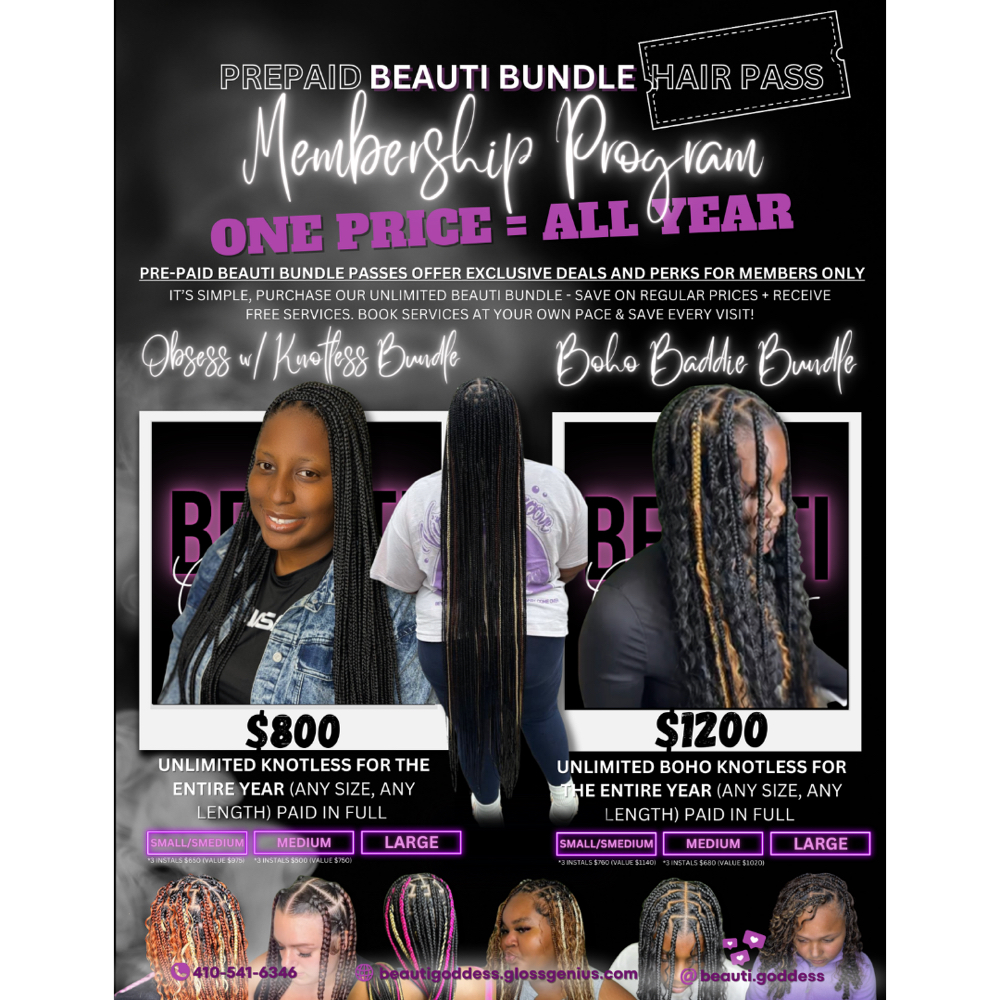 Knotless Install Package By Asia at Pretty & Polished, LLC in Easton, MD