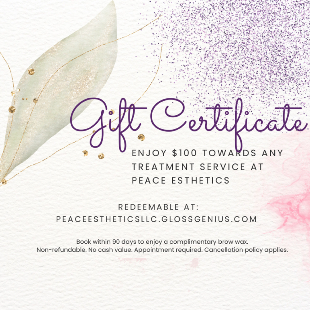 Gift Certificate at Peace Esthetics LLC in Woodridge, IL