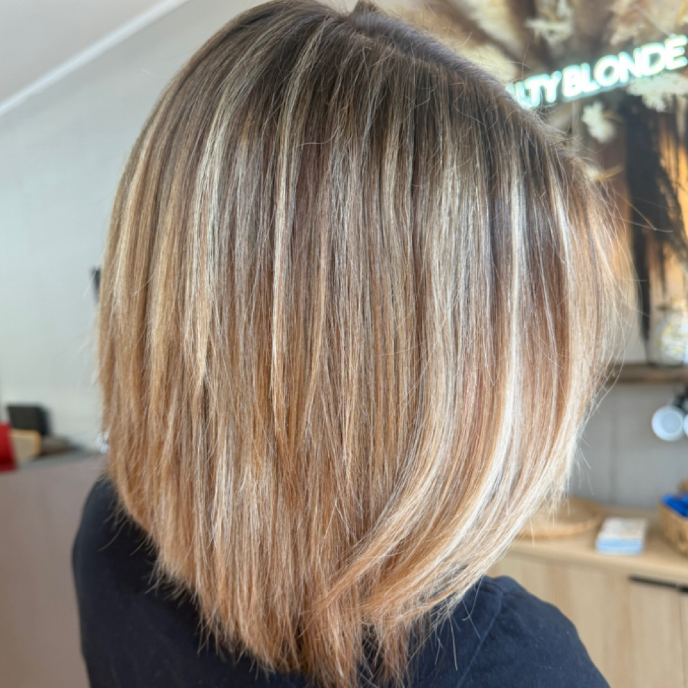 Base/Root Color Refresh at The Salty Blonde Hair Salon in Beaufort, SC