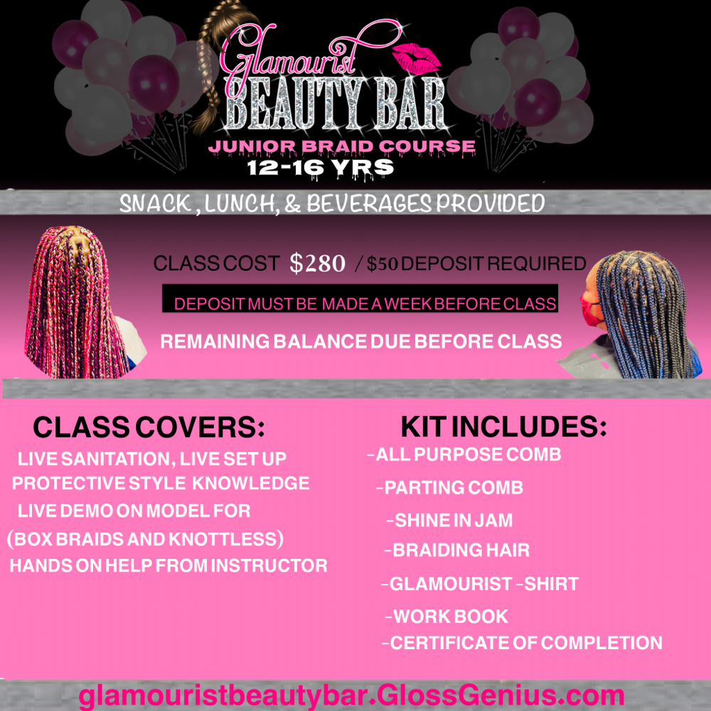 Junior Braid Course at Glamourist Beauty Bar in Bellflower, CA