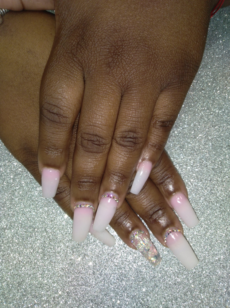 Pink And White Ombre Fullset