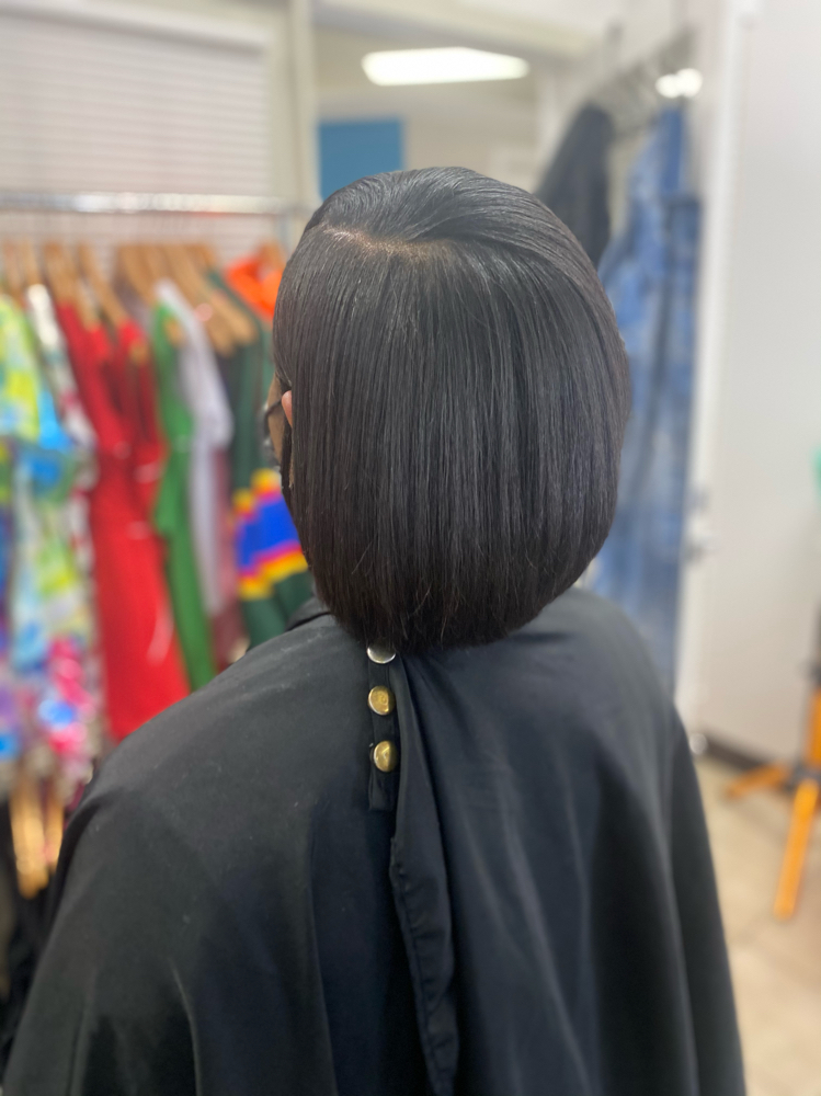 Silk Press Relaxed Hair