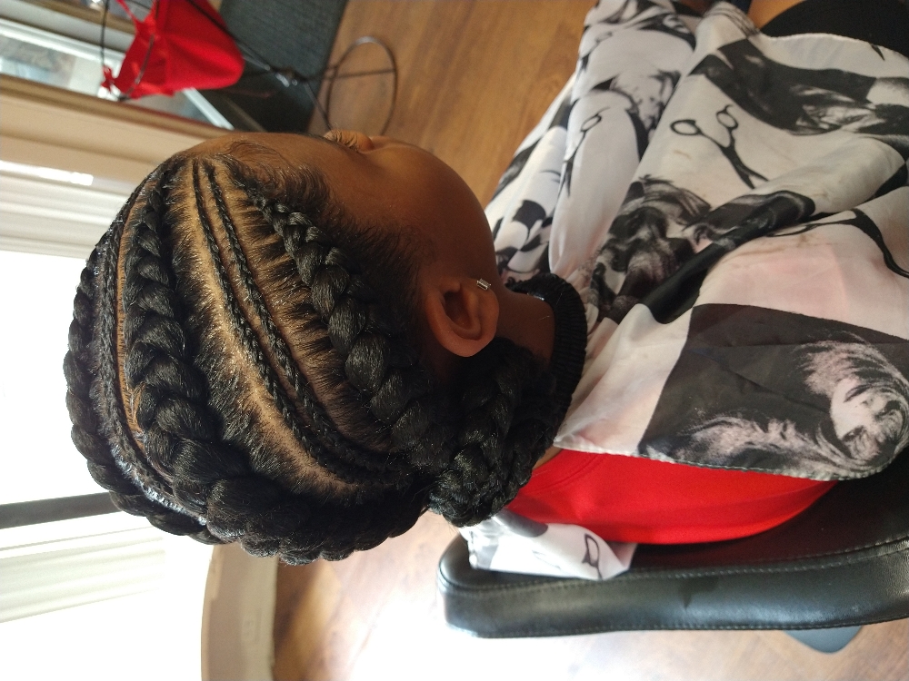 Jumbo Feed In Braids To The Back