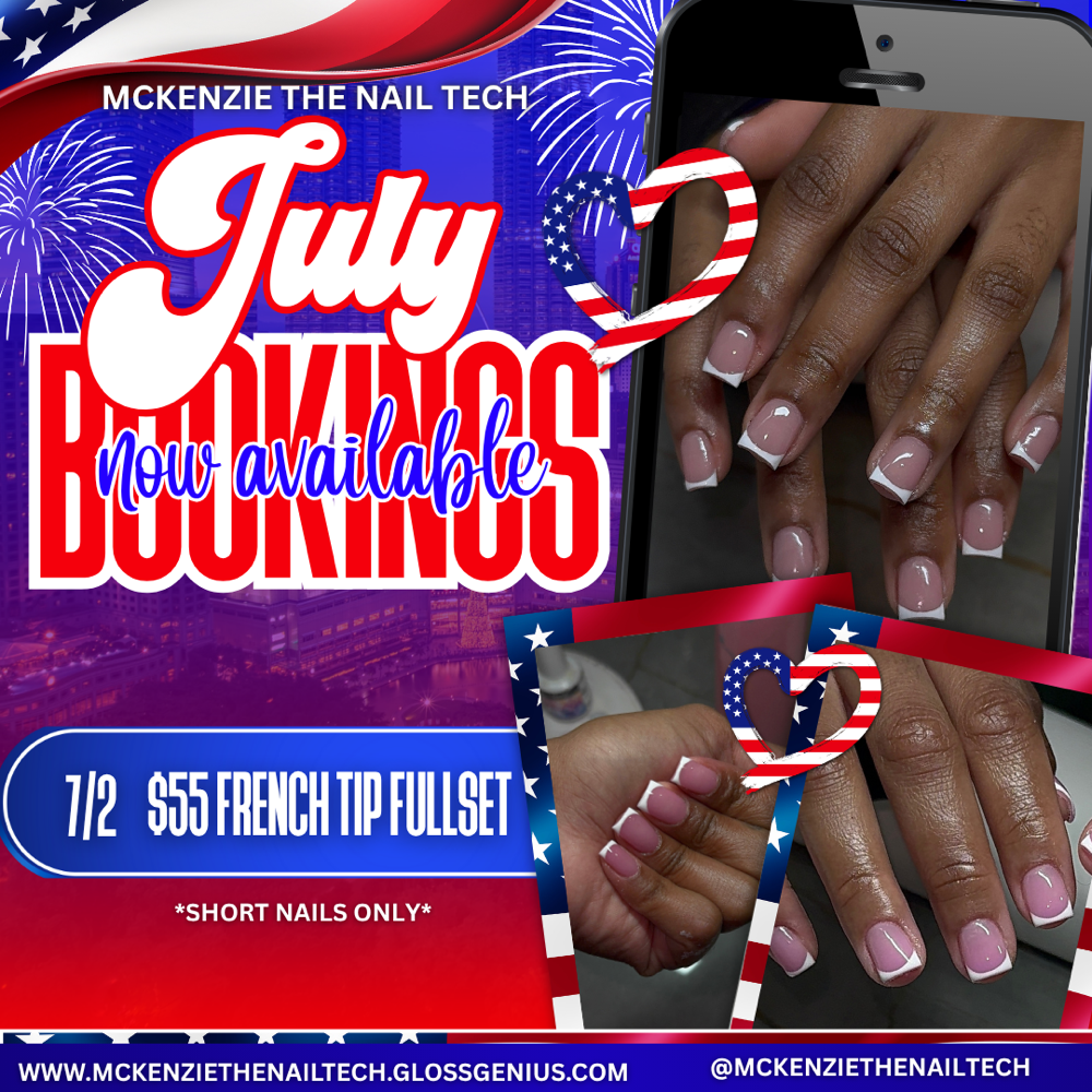 $55 SHORT FRENCH TIP FULL SET