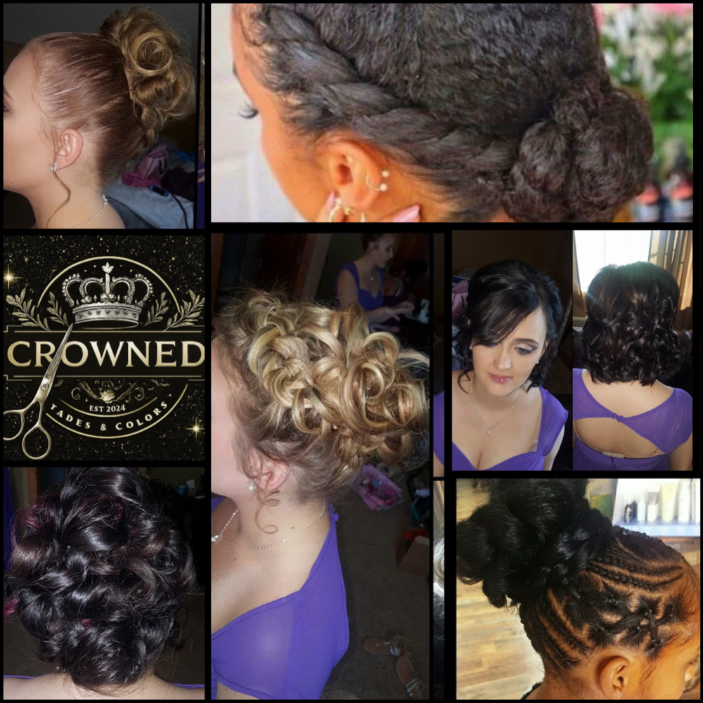 The Empress Bridal Updo Package at Crowned Fades & Colors LLC in Sioux Falls, SD