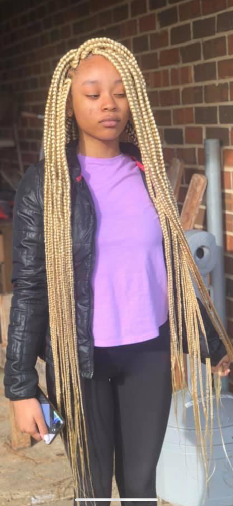 Large Box Braids Waist Length