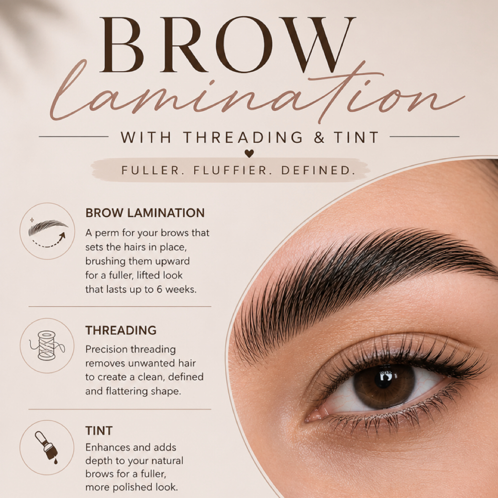 Eyebrow Lamination w/tint & thread at Beauty By Meza in Spring Valley, CA