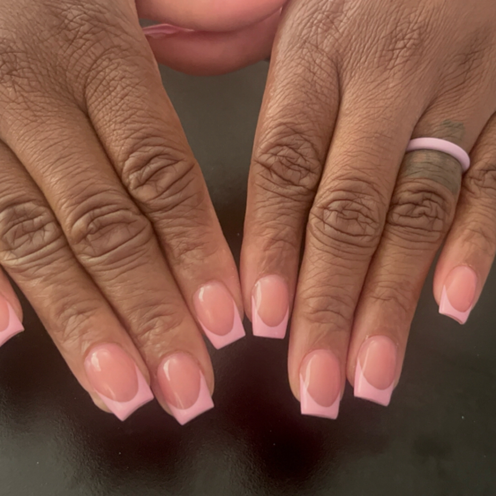 Full-set All Frenchies at Nails By Leah-janay in Redford, MI