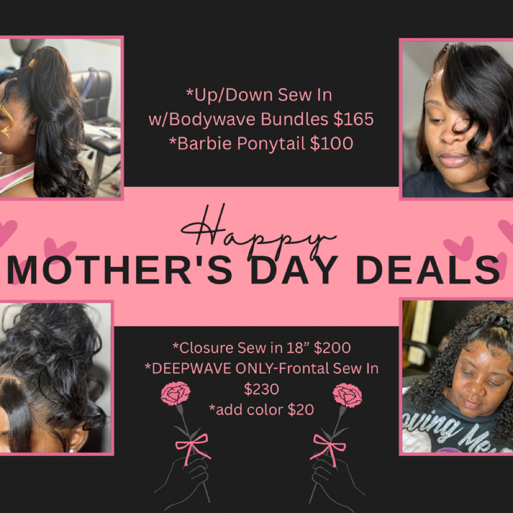 MOTHER’S DAY DEAL MAY 7th&8th ONLY at The Hair Lab Beauty & Barber Lounge in Laurens, SC