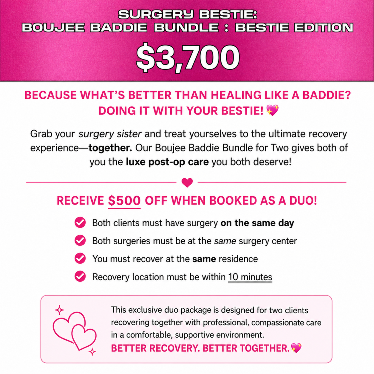 Better Together Recovery (FOR TWO) at BBL ELITE RECOVERY CARE