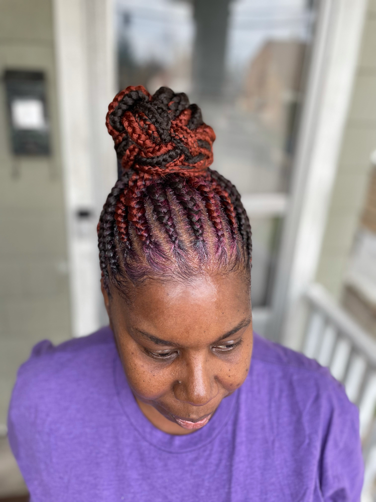 Medium Feedin French Braids Updo