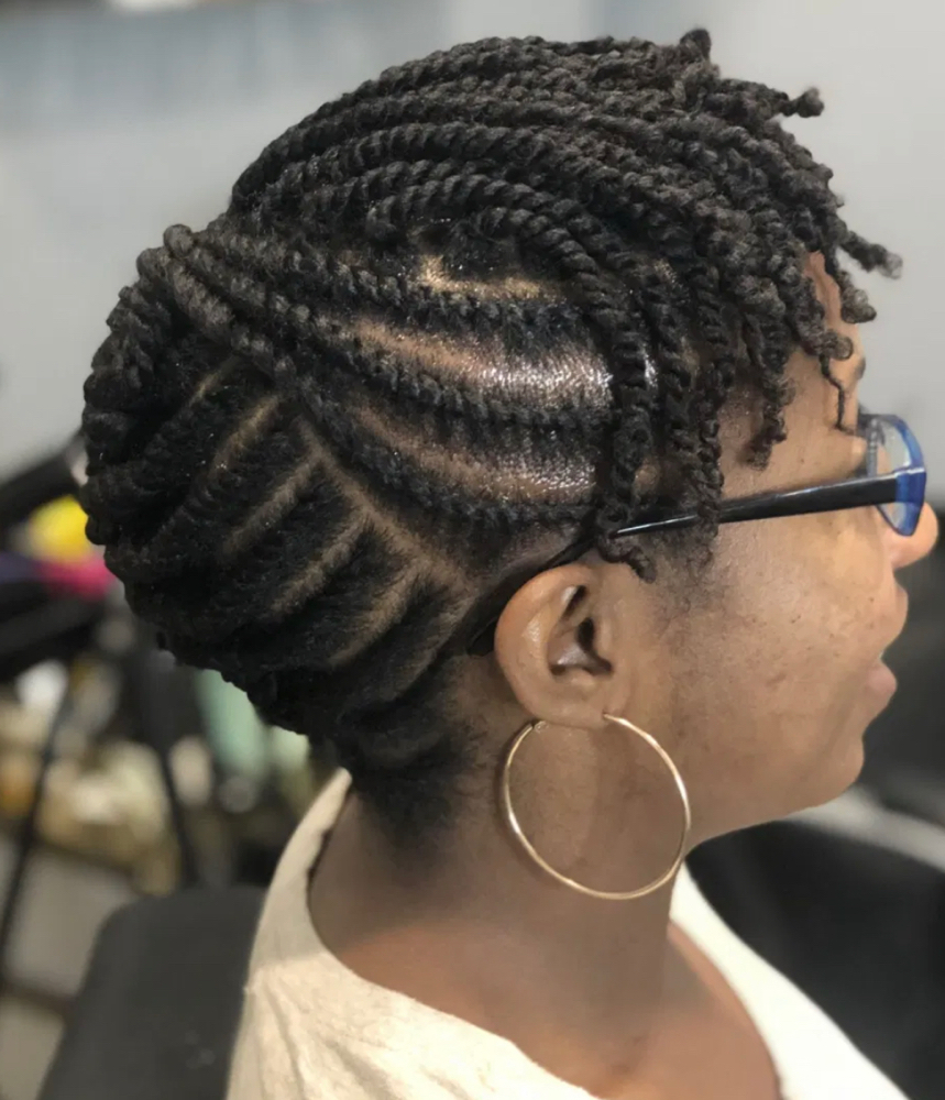 Natural Flat Twist Updo