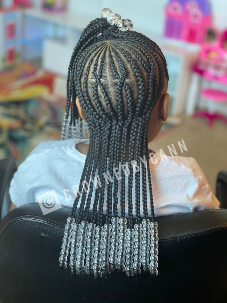Kids Cornrows/ W HAIR ADDED
