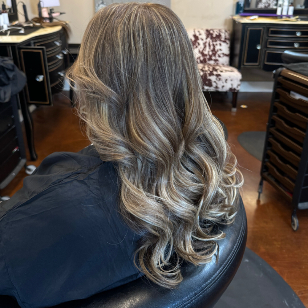 tape-in extension install at Belle House Salon & Aesthetics in Nashville, TN