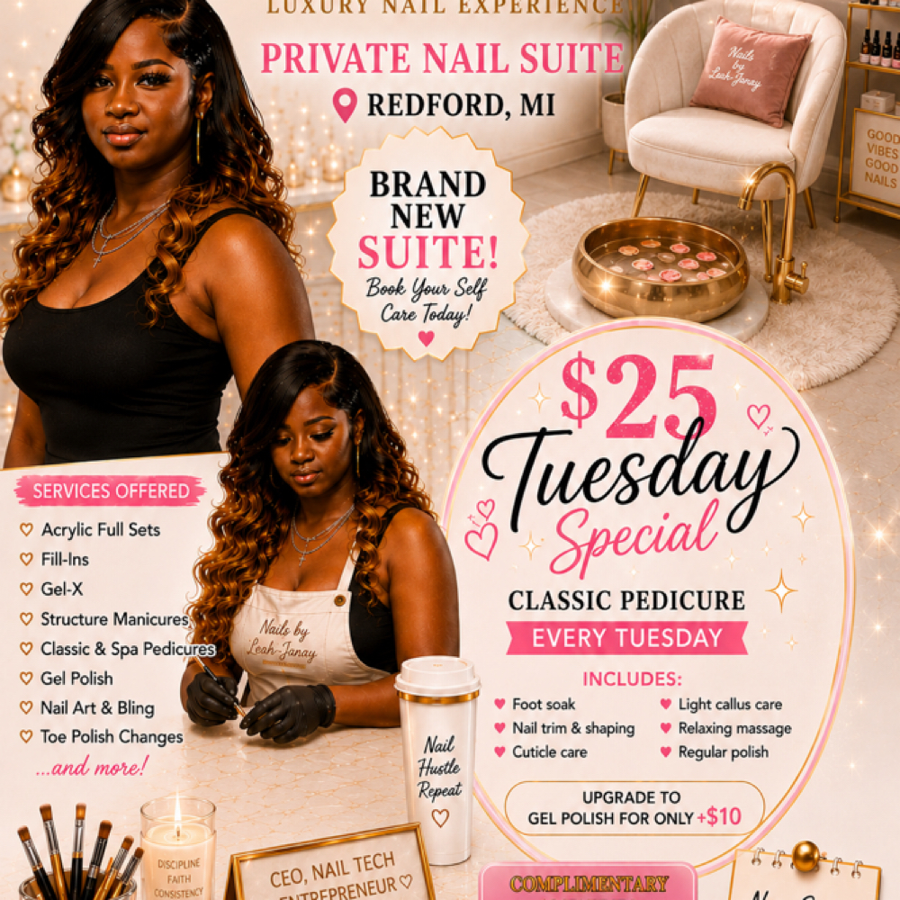 $25 Tuesdays at Nails By Leah-janay in Redford, MI