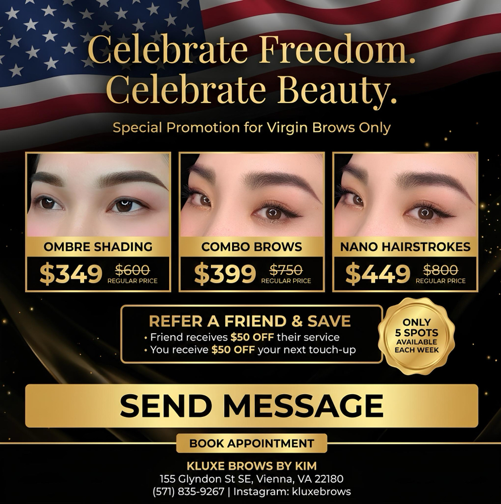 COMBO BROWS PROMOTION at Kluxe Brows by Kim in Vienna, VA