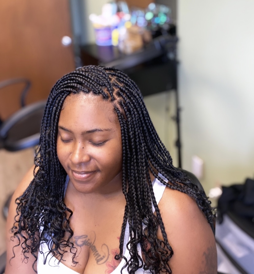 Small Box Braids Curly Ends