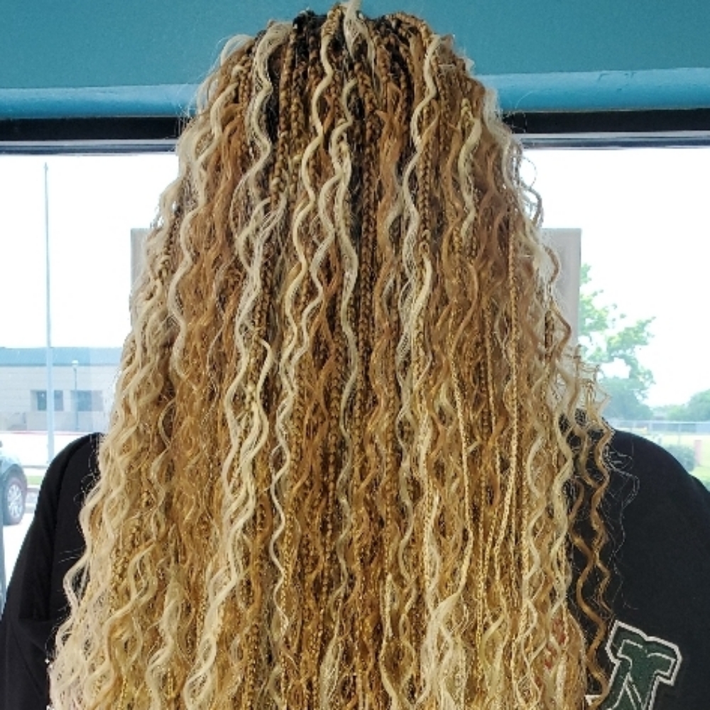 Waist Length Bohemian at Djina Braiding in Grand Prairie, TX