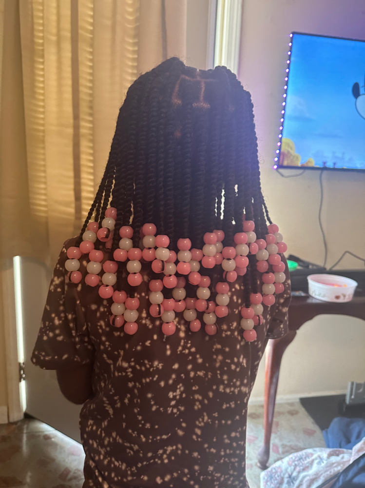 Kids Own Hair Braided Wit Beads