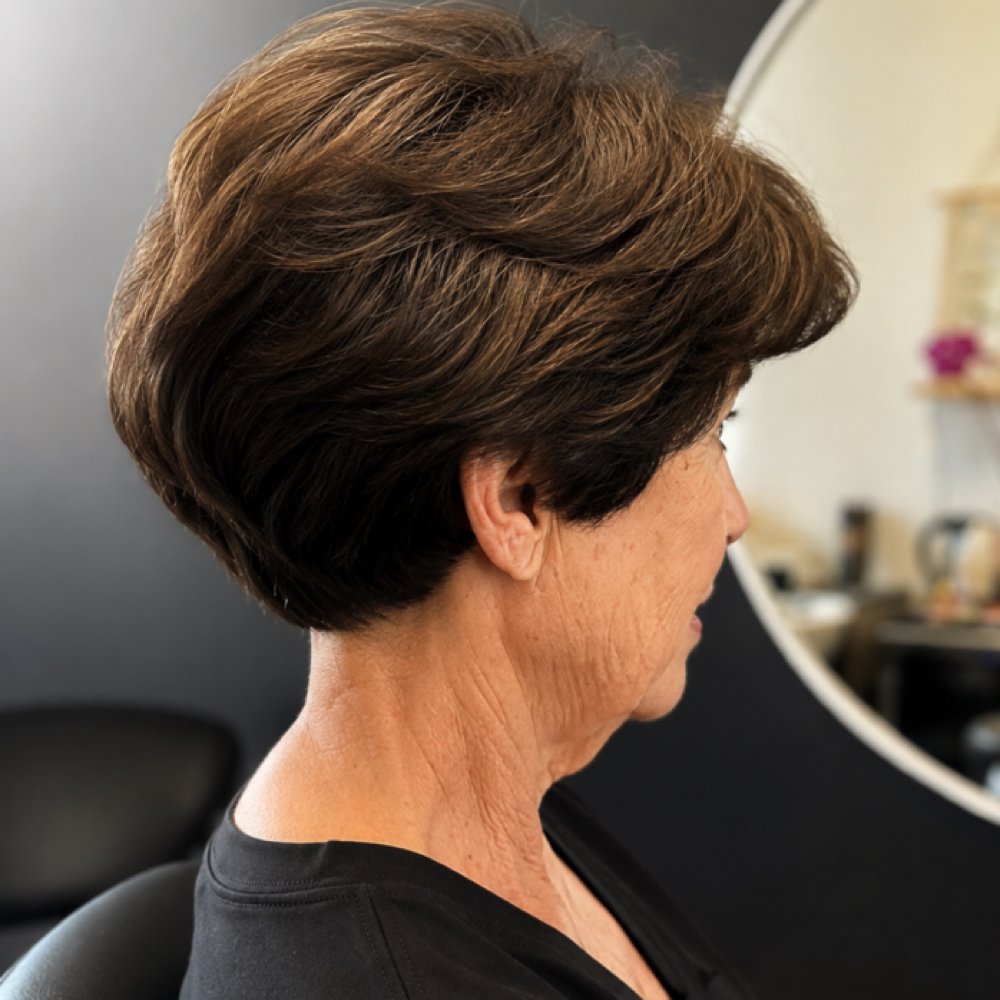 Women’s Short Haircut + Blowout at Lisa V Hair & Makeup Studio in Fresno, CA