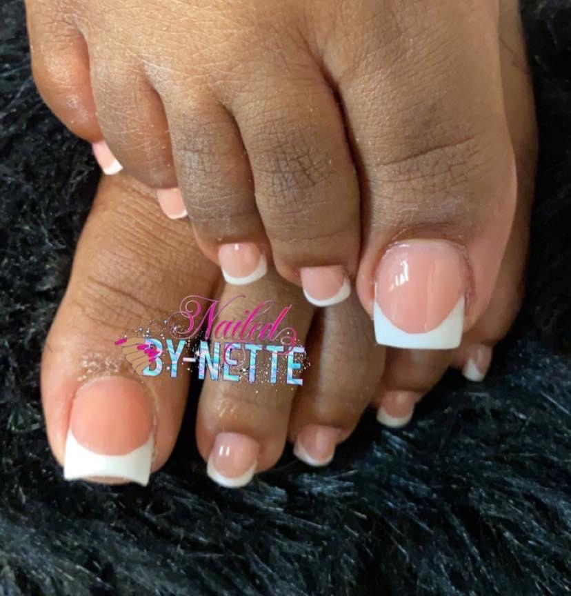 Pink And White Acrylic Only -Toes
