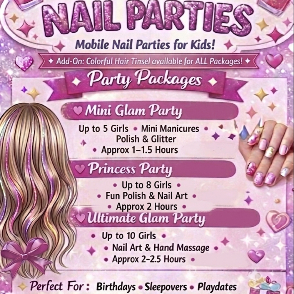 Mini Glam Party at Jessica nails studio in Terre Haute, IN