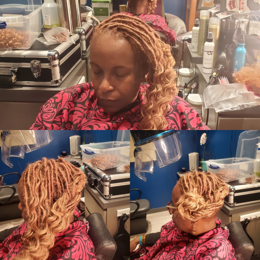 custom faux locs (human hair)