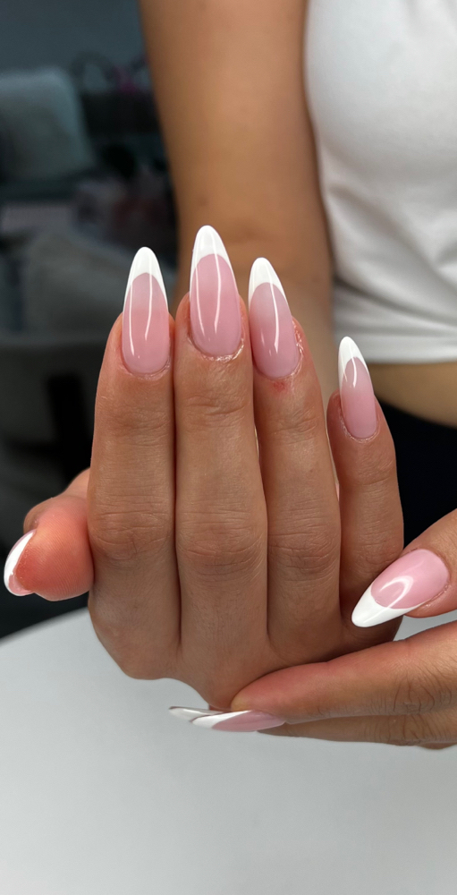 French for long nails at Brilliance Hair salon in Glendale, CA