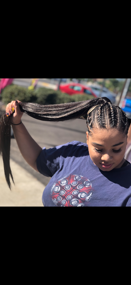 Slick Or Braided Pony W/ Extensions