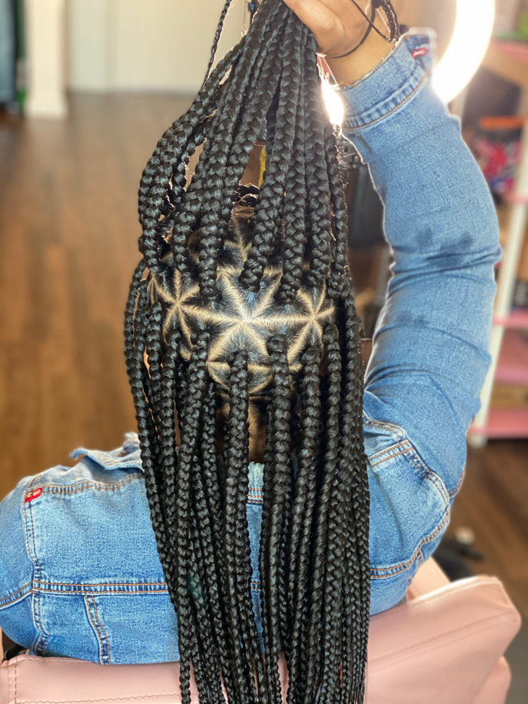 Medium Box Braids W/ Triangle Parts