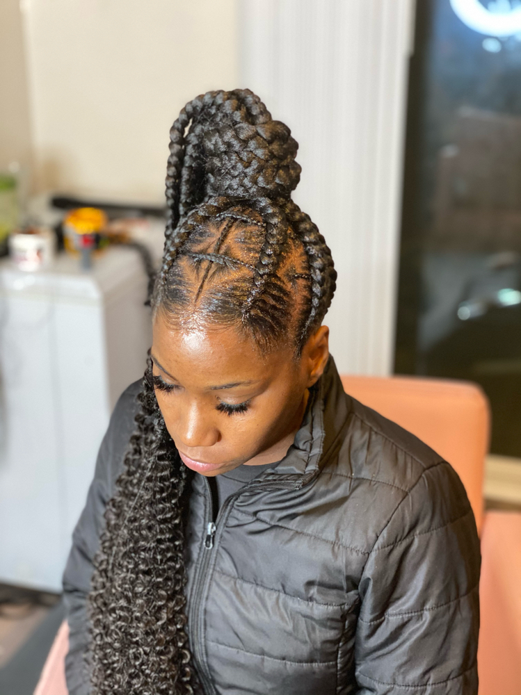 Lrg Stitch Ponytail W/ Small Braids
