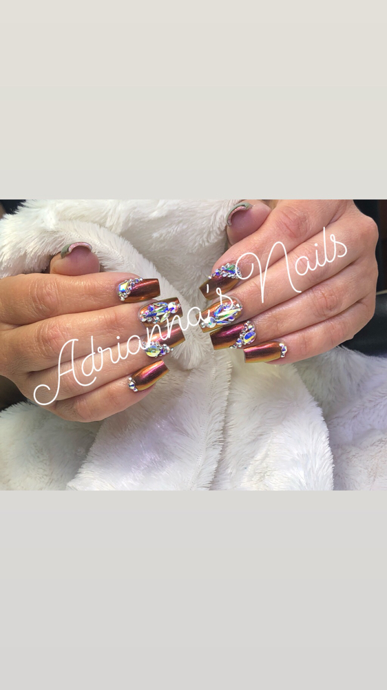 Chrome On Acrylic Nails