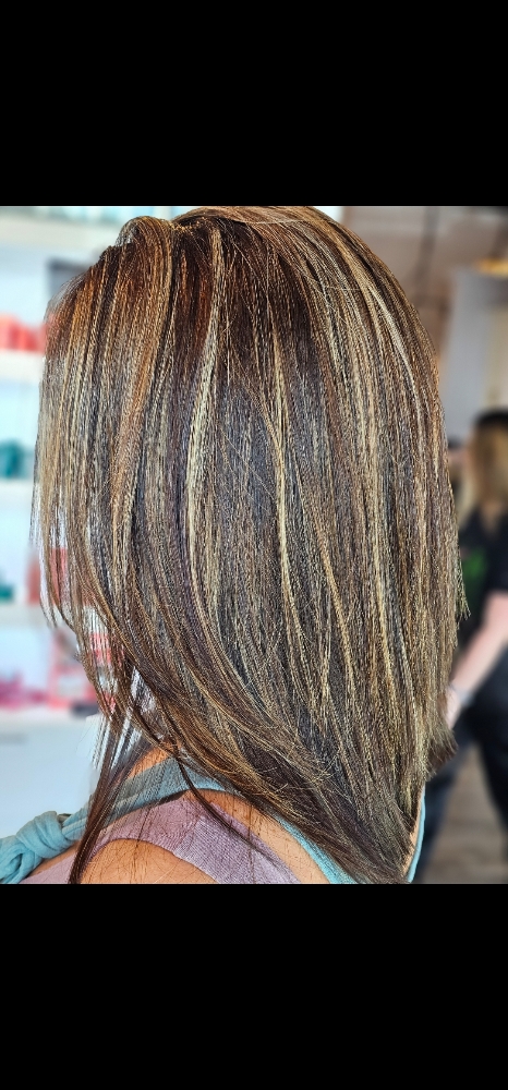 Root Color, Cut, & Partial Foil at Jennifer's Hair Affair in Melbourne, FL