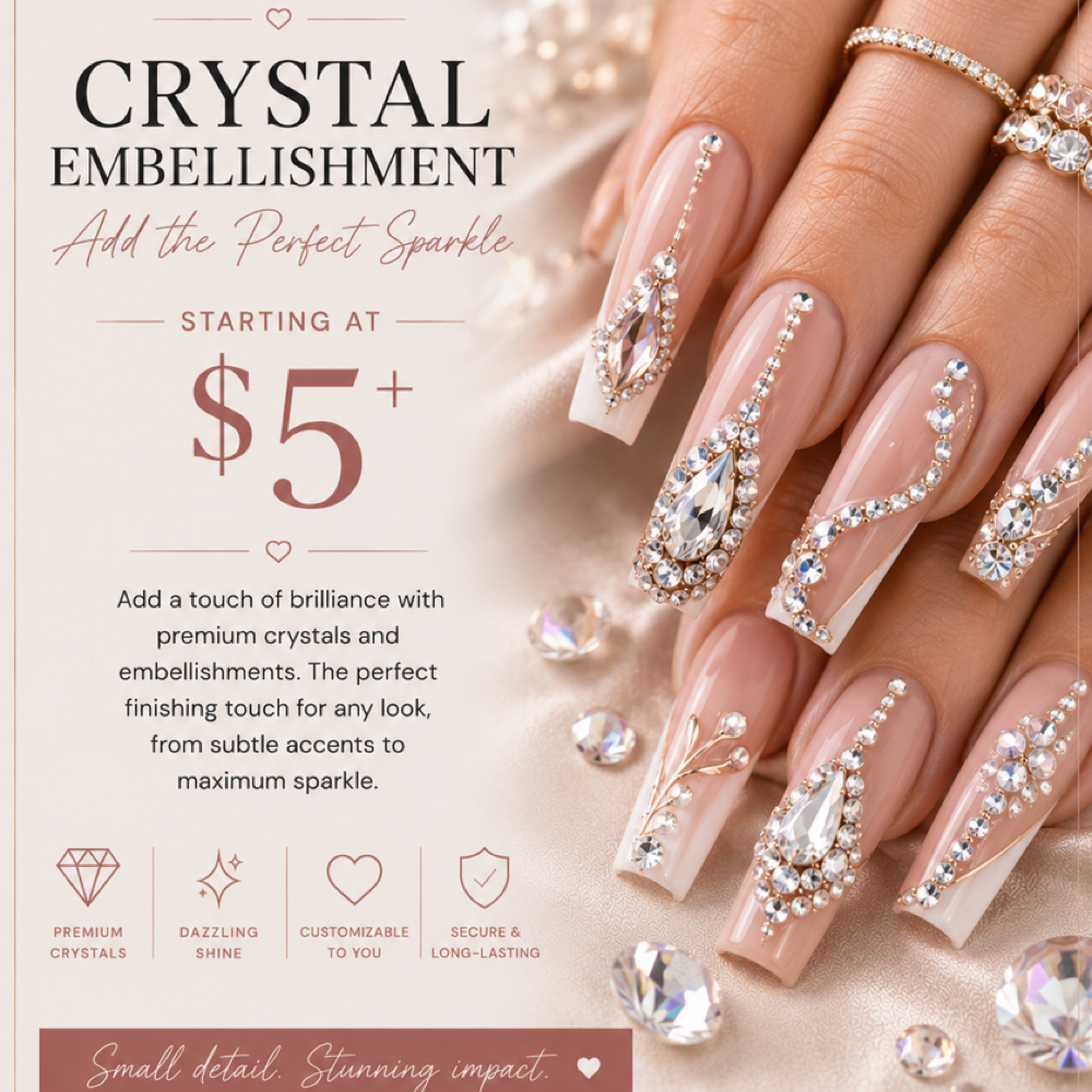 Crystal Embellishments at Studio 811 Nail Studio in Ellensburg, WA