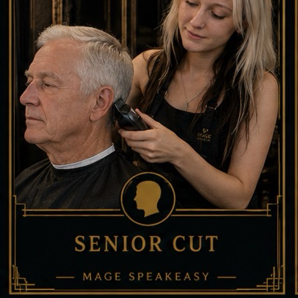 Men’s Senior Haircut 65+ at Mage Salon in West Des Moines, IA