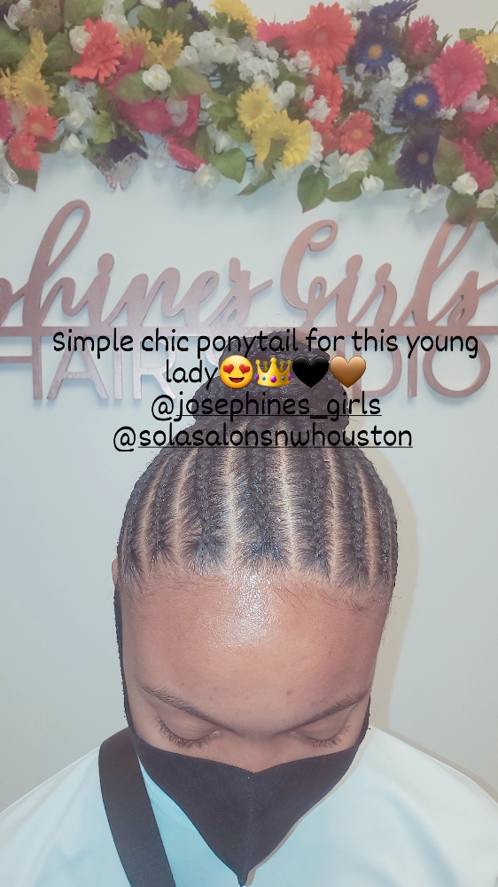 Feed-ins Ponytail at Josephine's Girls Hair Studio💜🦋 in Houston, TX