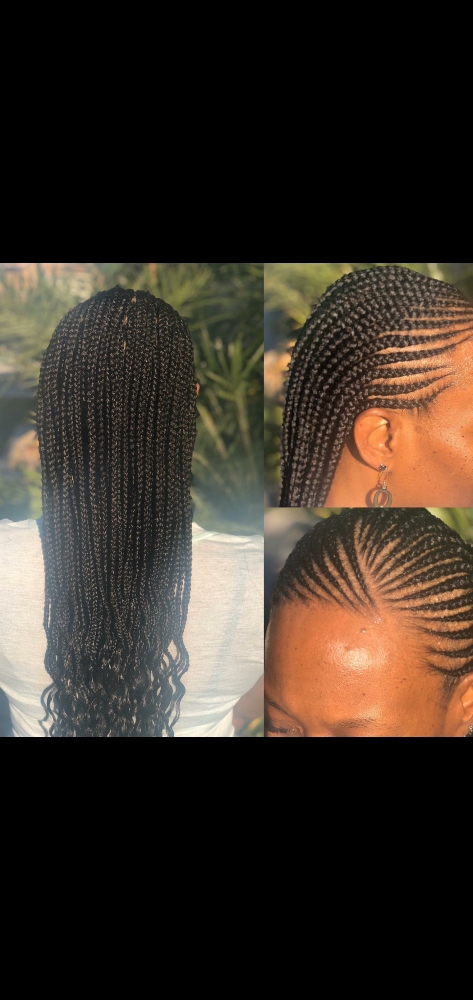 Feed Box Braids In Back at Josephine's Girls Hair Studio💜🦋 in Houston, TX