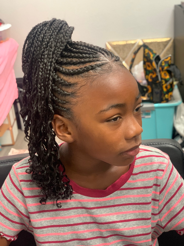 Kids Small Feed Braided Ponytail