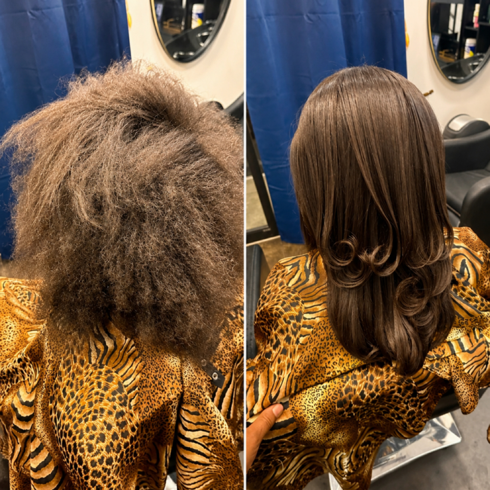 Shampoo, Cond  Silk Press & C at Rhonda's Diamond Dust Beauty Lounge in Temecula, CA