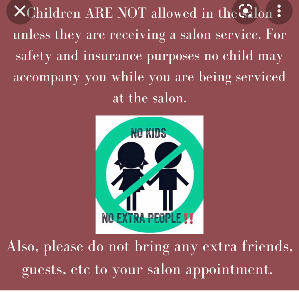 NO EXTRA GUEST IFNOT BEING SERVICED