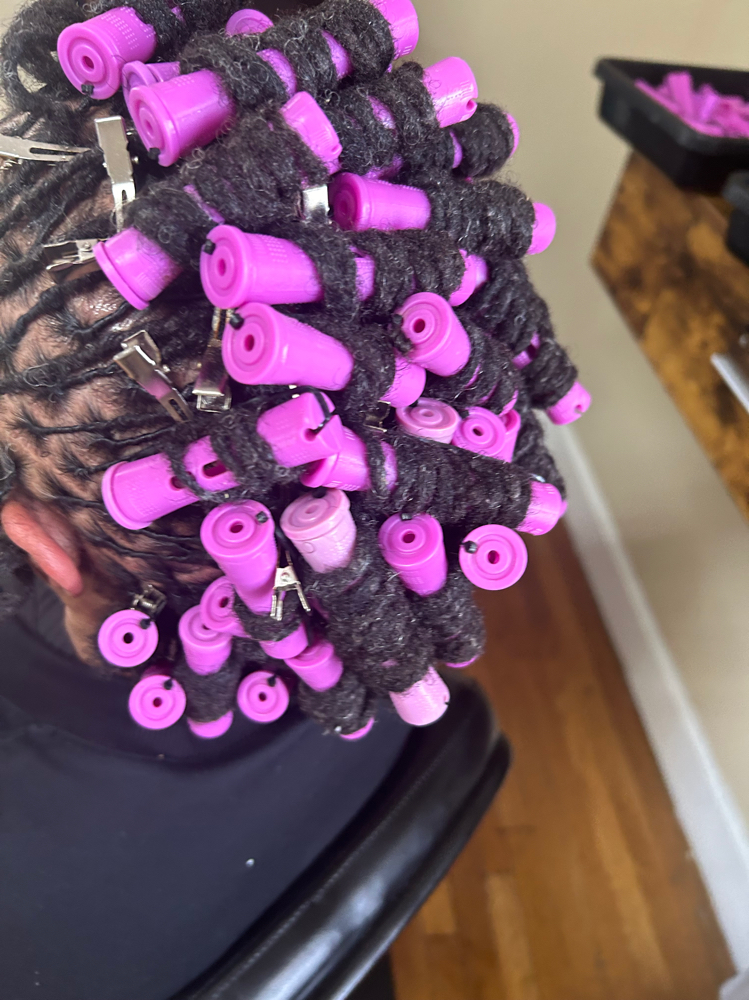 Purple Rods On Locs
