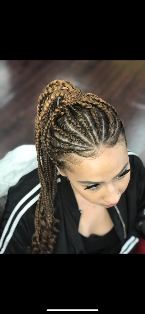 Braided Feed In Ponytail