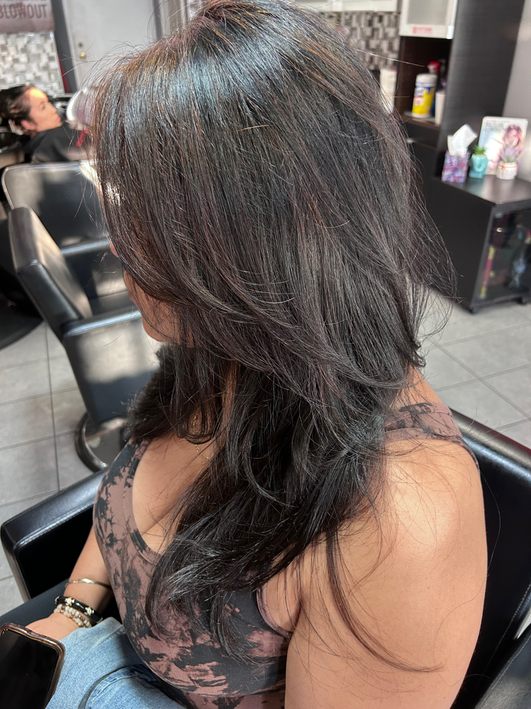 Women Haircut With Blowdry