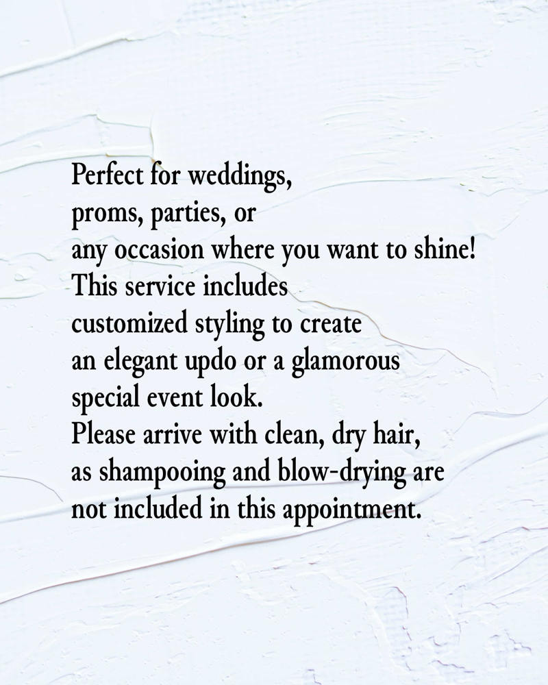 UPDO or SPECIAL EVENT STYLING