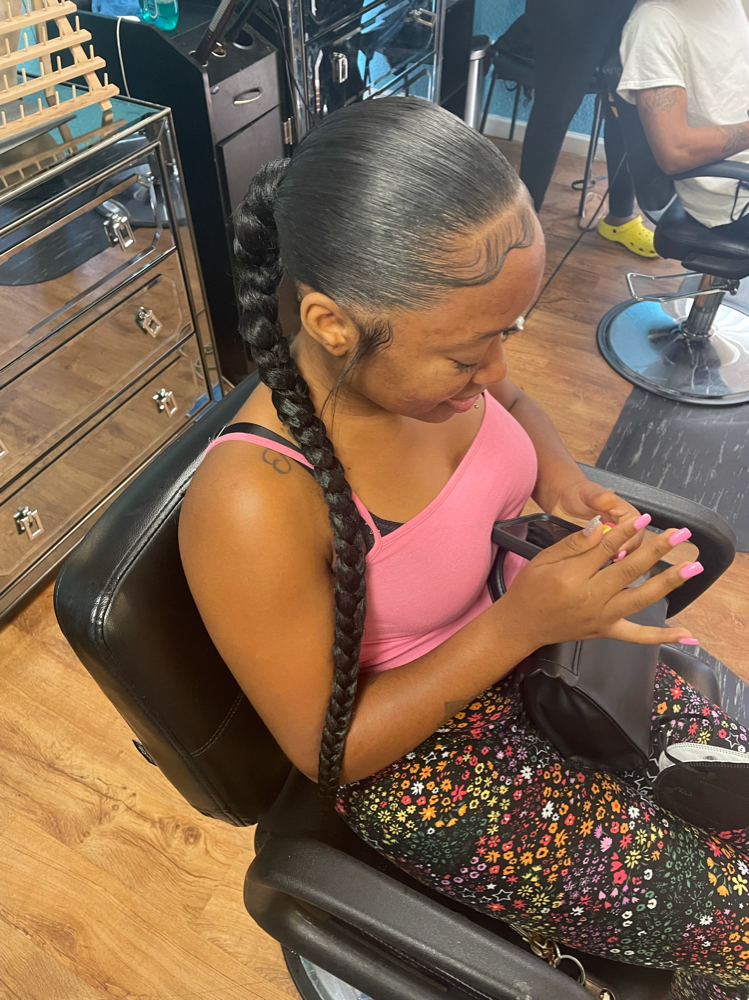 BRAIDED PONYTAIL at Drea’s hair design in Oakland, CA