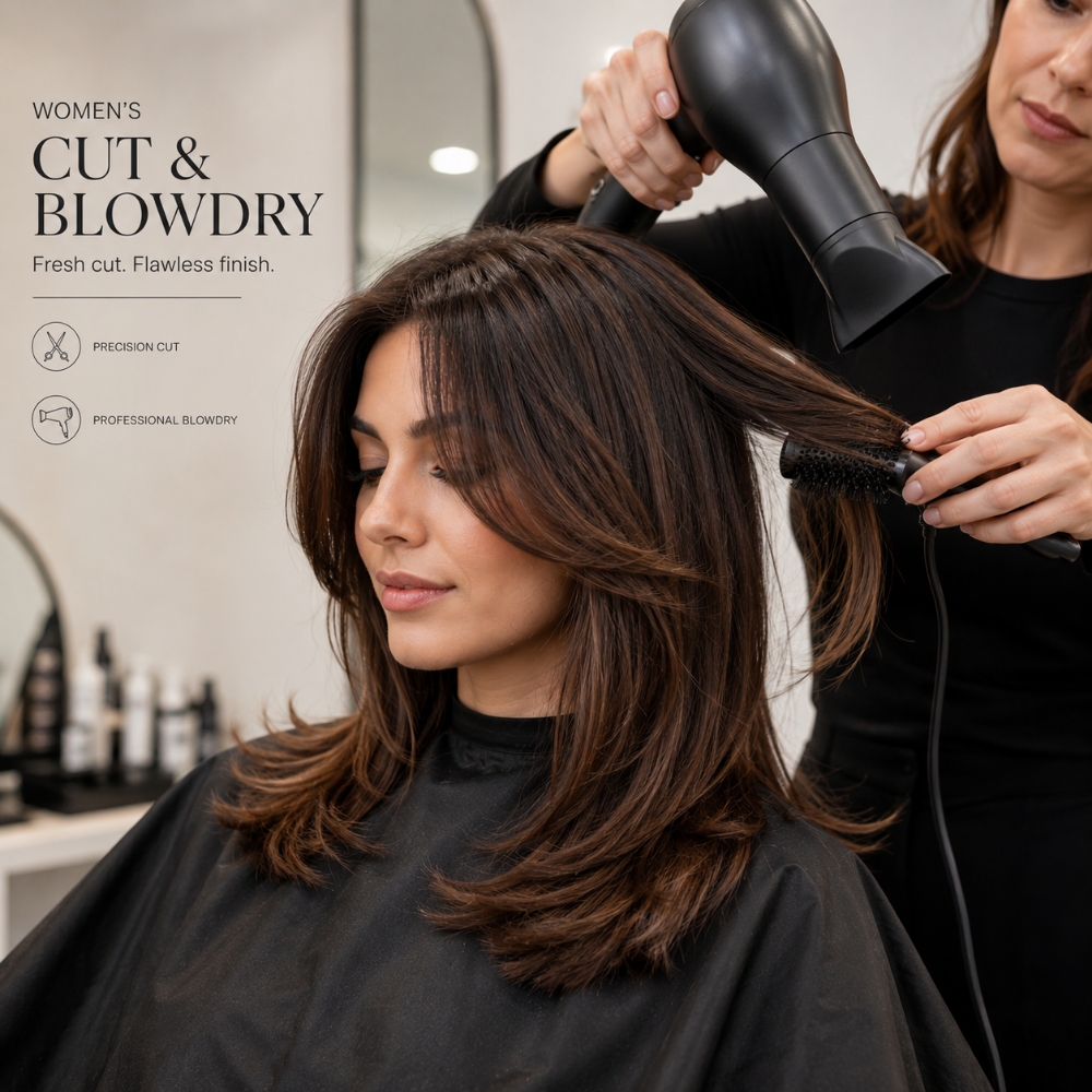 Women's Haircut And Blowdry at Suite Elixir Hair Studio in Timonium, MD
