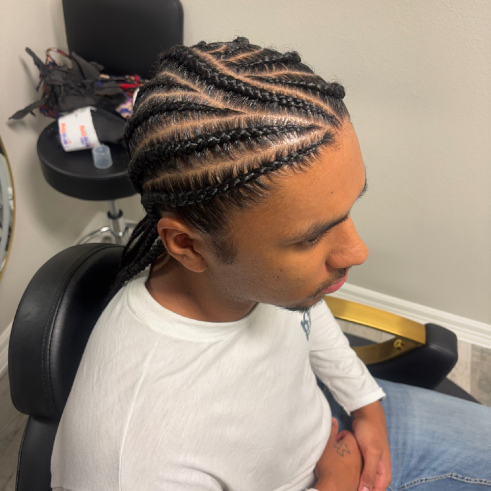 Men braiding styles at Glow Braid Lounge in Pearland, TX