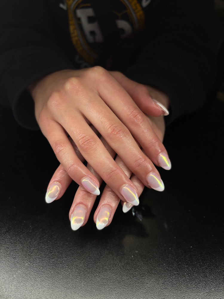 Full Set Acrylic Full French Tips